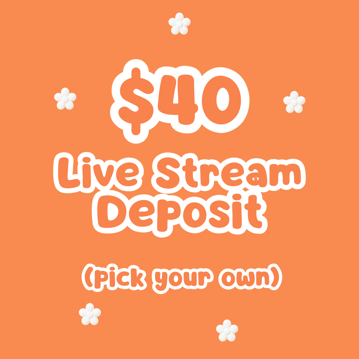 Squishcraft $40 live stream deposit graphic